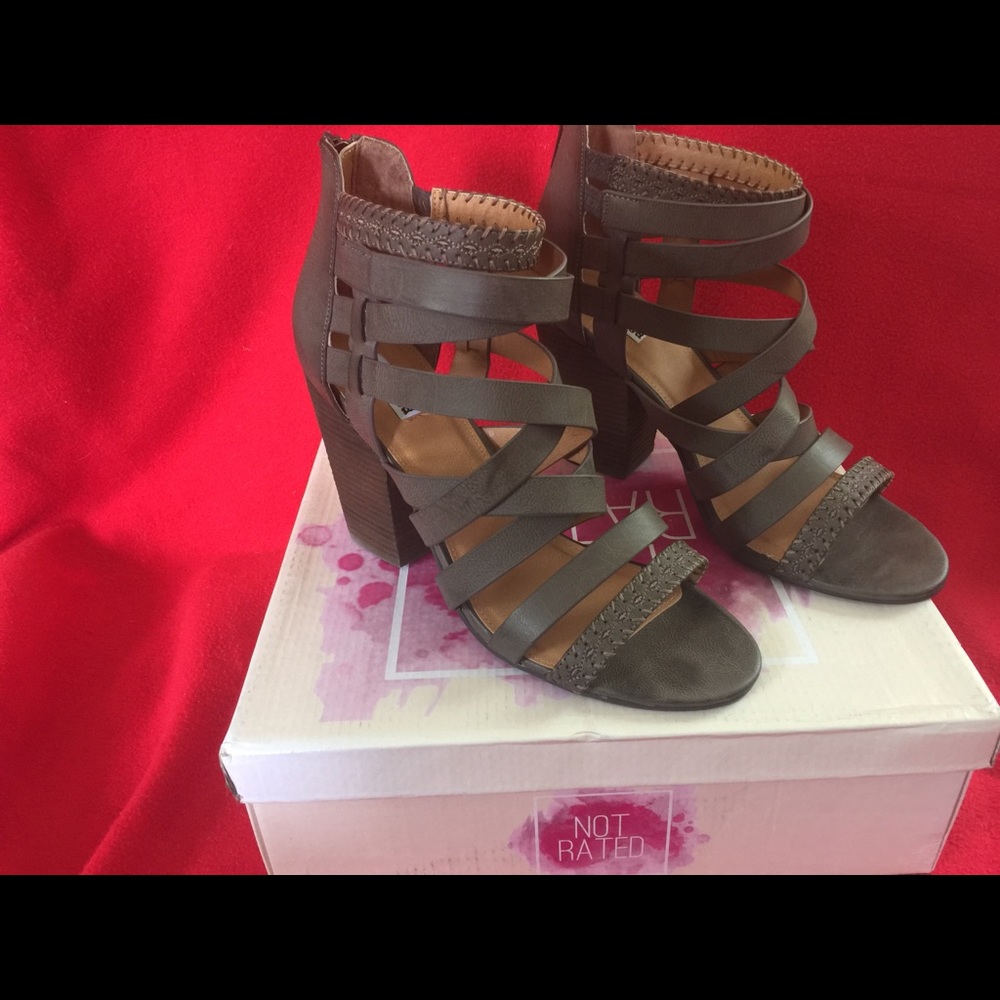 Strapped chunky heel sandals.